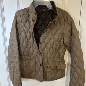 Eddie Bauer Brown Quilted Goose Down Feather Puffer Jacket